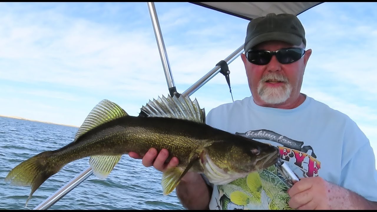 Fall walleye fishing scene at Crawling Valley Reservoir